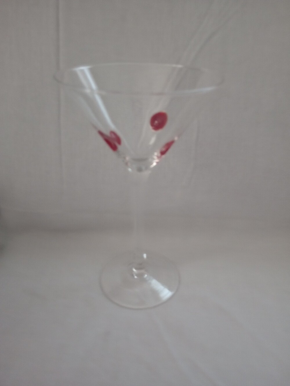 Pier 1 Red Teardrop 8" Martini Glass